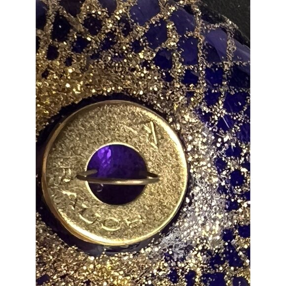 12 Rauch Cristal Christmas Ornaments Purple Gold Glitter Design 3-In USA VTG - Picture 2 of 16